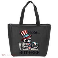Feral But Free Patriotic Raccoon Funny Usa Tote Bag thumb 0
