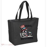Feral But Free Patriotic Raccoon Funny Usa Tote Bag thumb 2