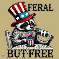 Feral But Free Patriotic Raccoon Funny Usa Button thumb 1