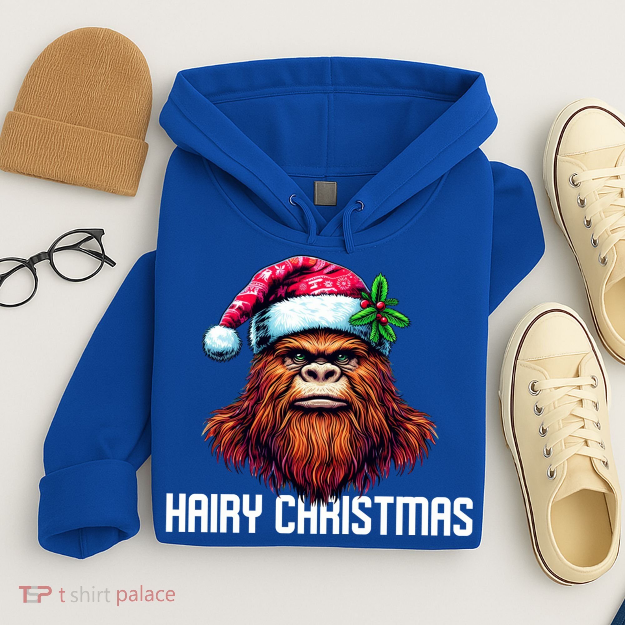 Funny Big Foot Hairy Christmas Cool Gift Hoodie