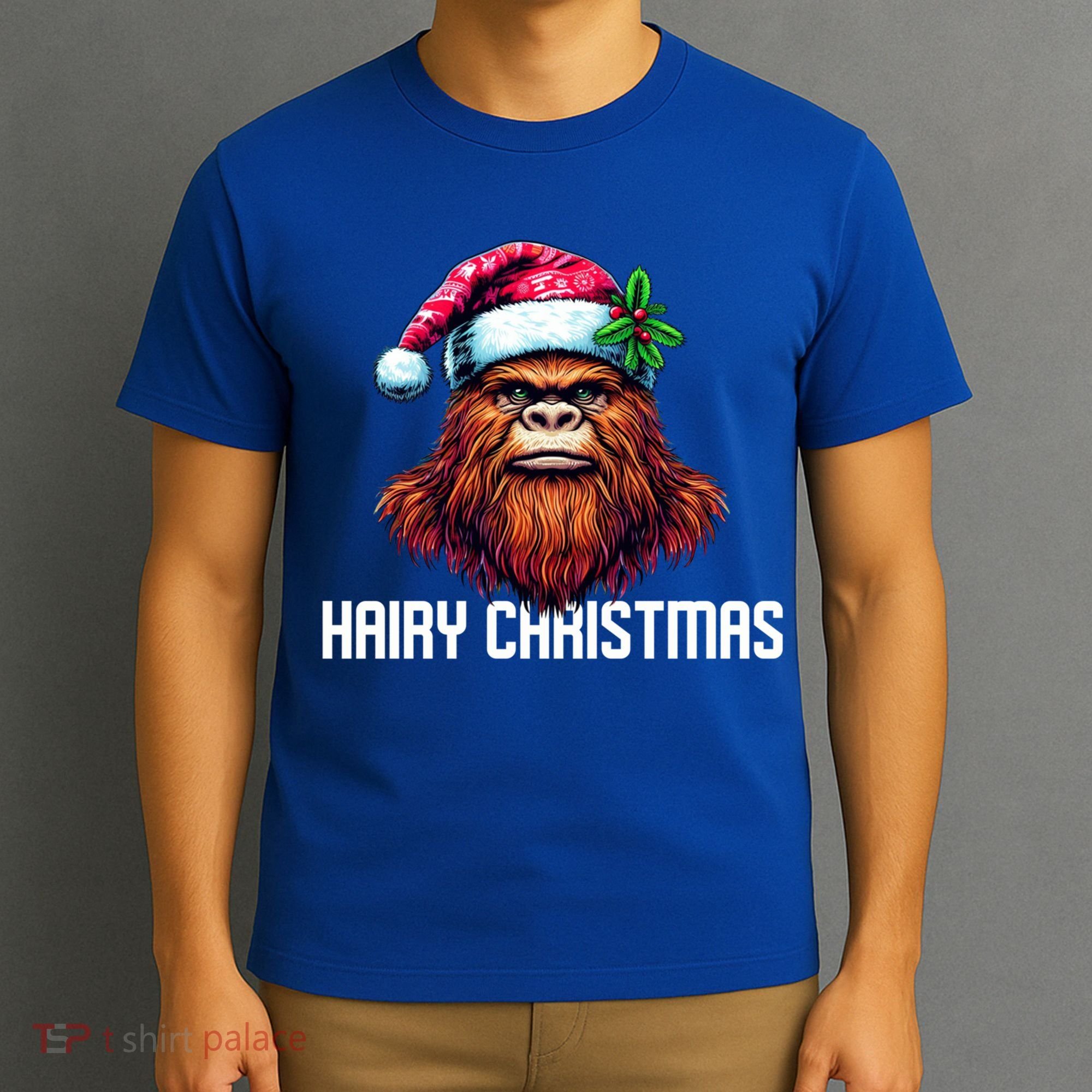 Funny Big Foot Hairy Christmas Cool Gift T-Shirt