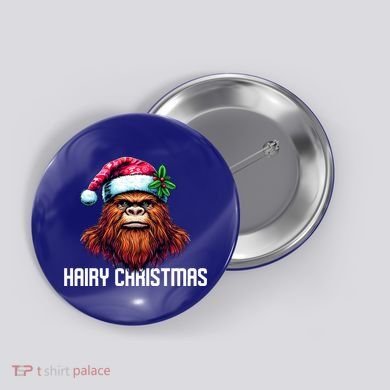 Funny Big Foot Hairy Christmas Cool Gift Button