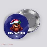 Funny Big Foot Hairy Christmas Cool Gift Button thumb 0