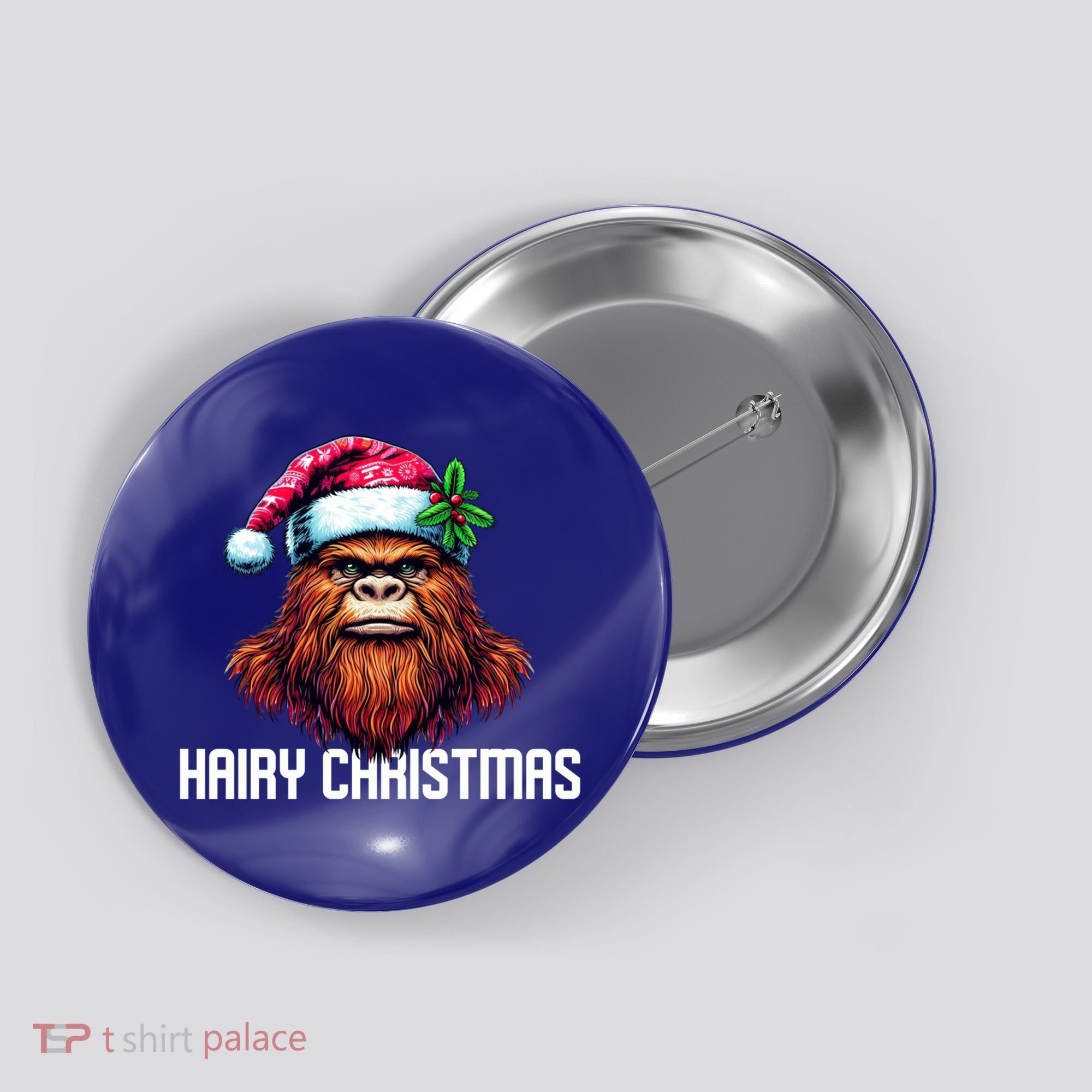 Funny Big Foot Hairy Christmas Cool Gift Button