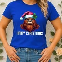 Funny Big Foot Hairy Christmas Cool Gift Women's T-Shirt thumb 2