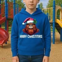 Funny Big Foot Hairy Christmas Cool Gift Kids Hoodie thumb 2