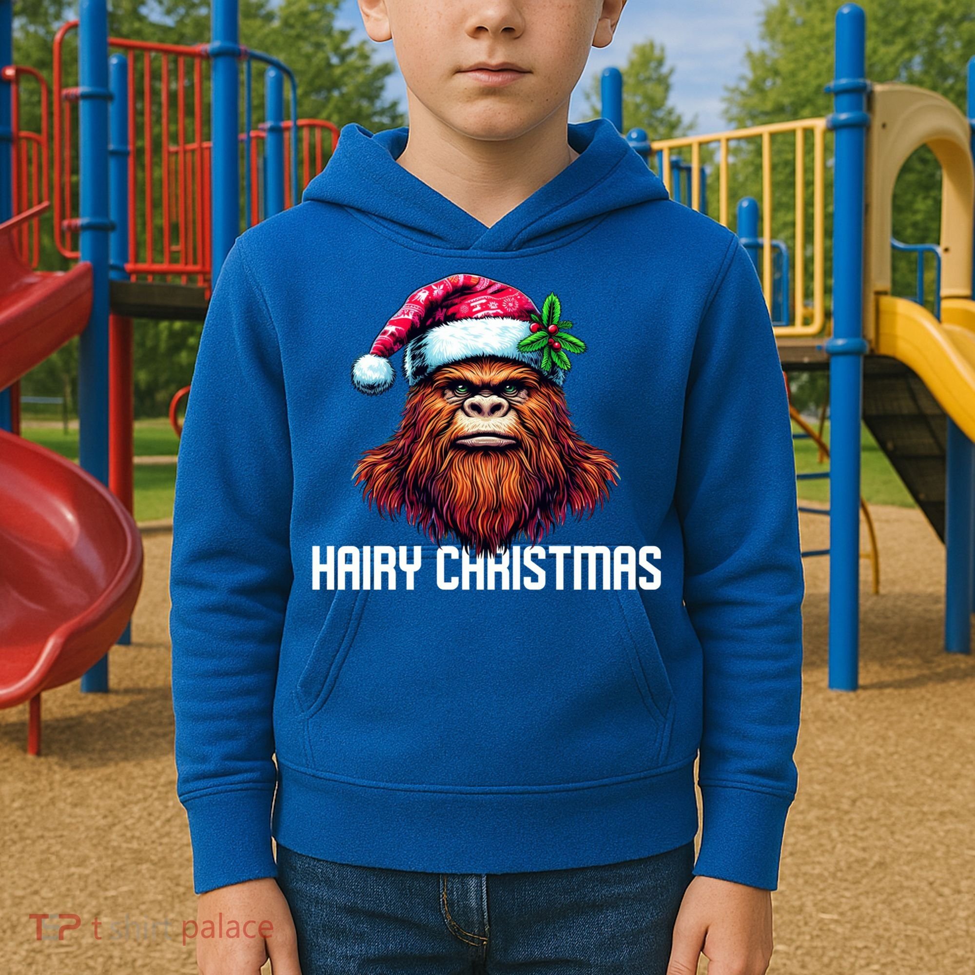 Funny Big Foot Hairy Christmas Cool Gift Kids Hoodie