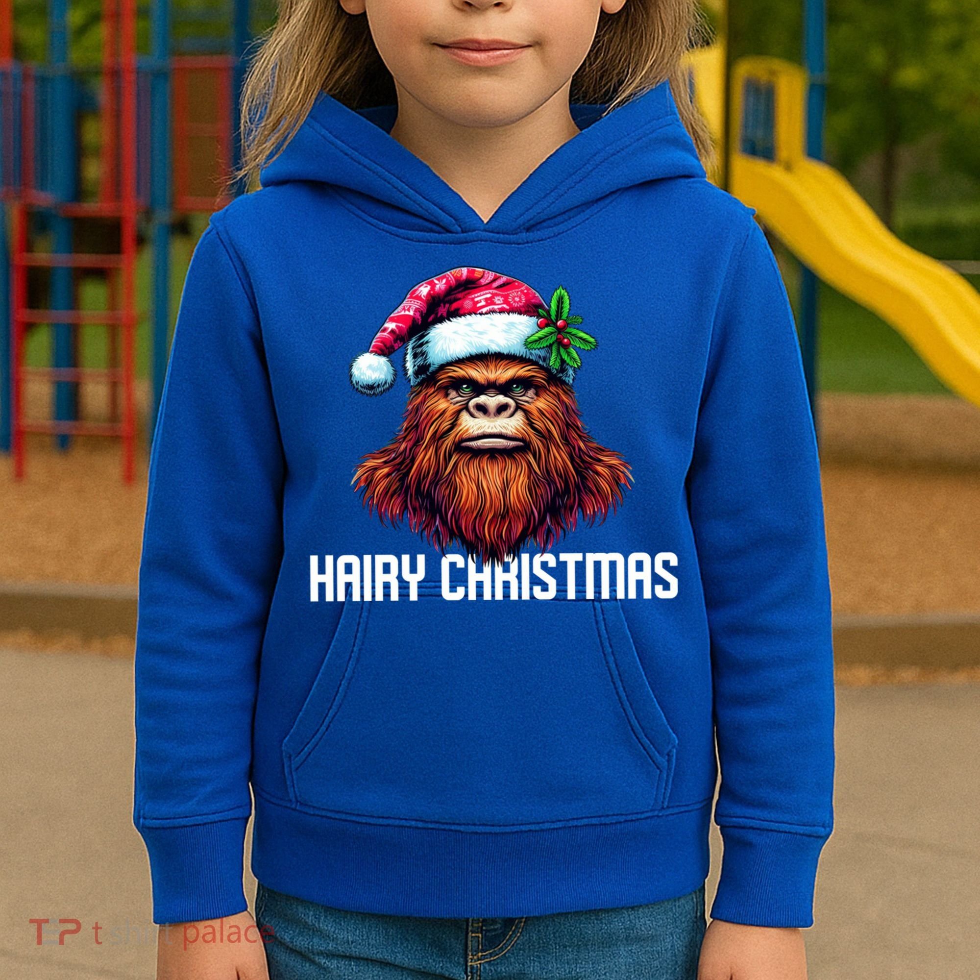 Funny Big Foot Hairy Christmas Cool Gift Kids Hoodie