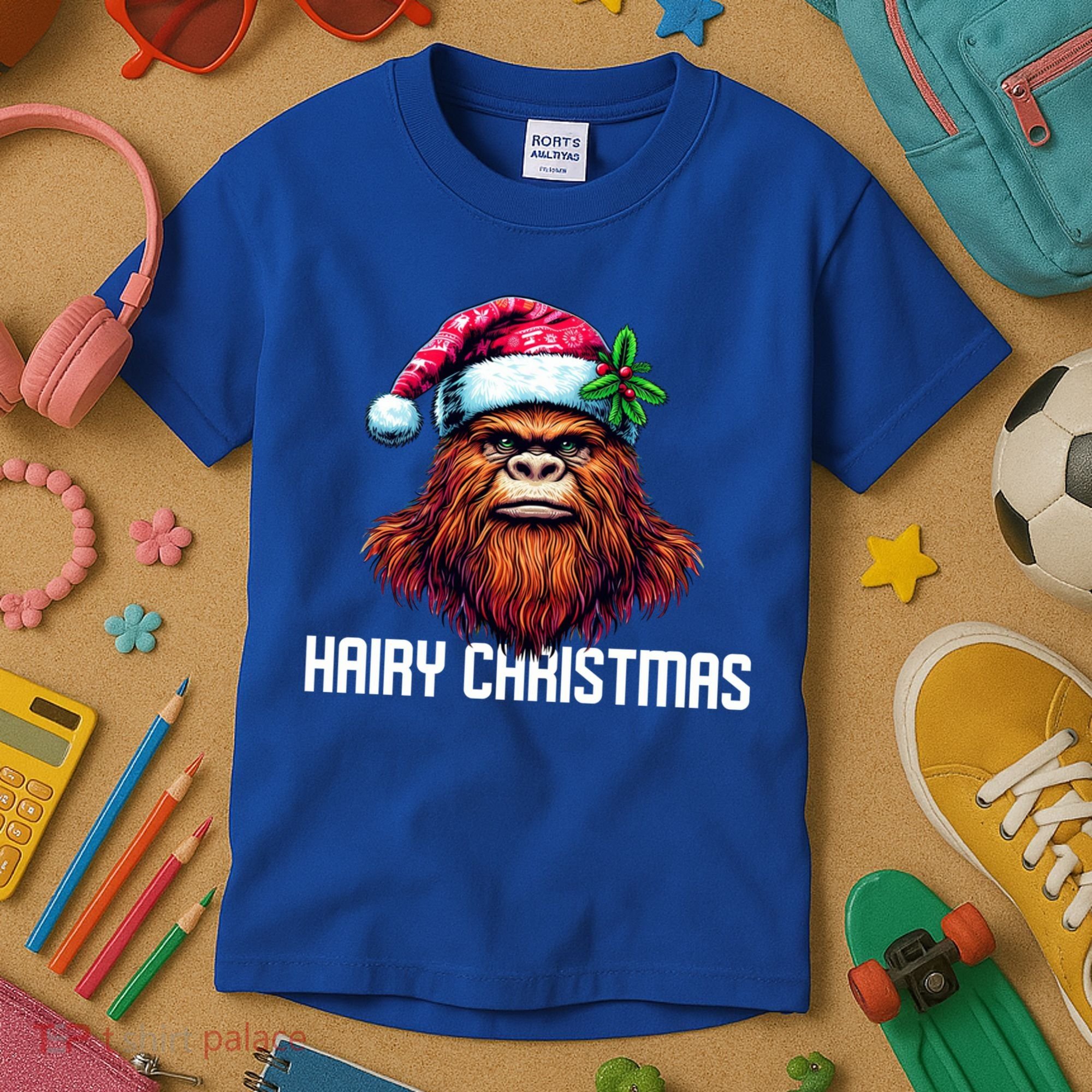 Funny Big Foot Hairy Christmas Cool Gift Kids T-Shirt