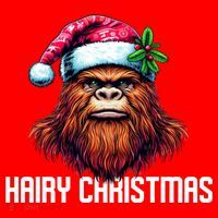 Funny Big Foot Hairy Christmas Cool Gift Santa Hat thumb 1