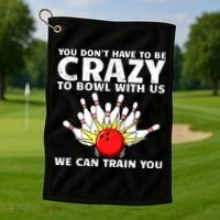 Funny Bowling For Women Bowler Team Bowling Target Spare Golf Towel thumb 1