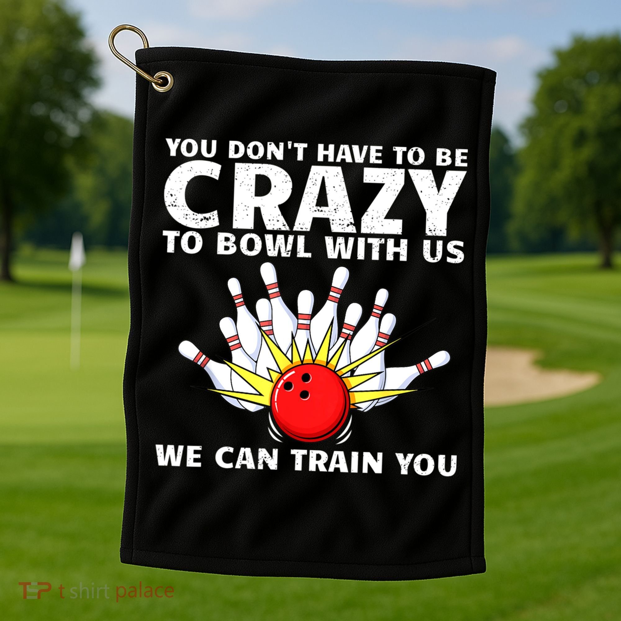 Funny Bowling For Women Bowler Team Bowling Target Spare Golf Towel