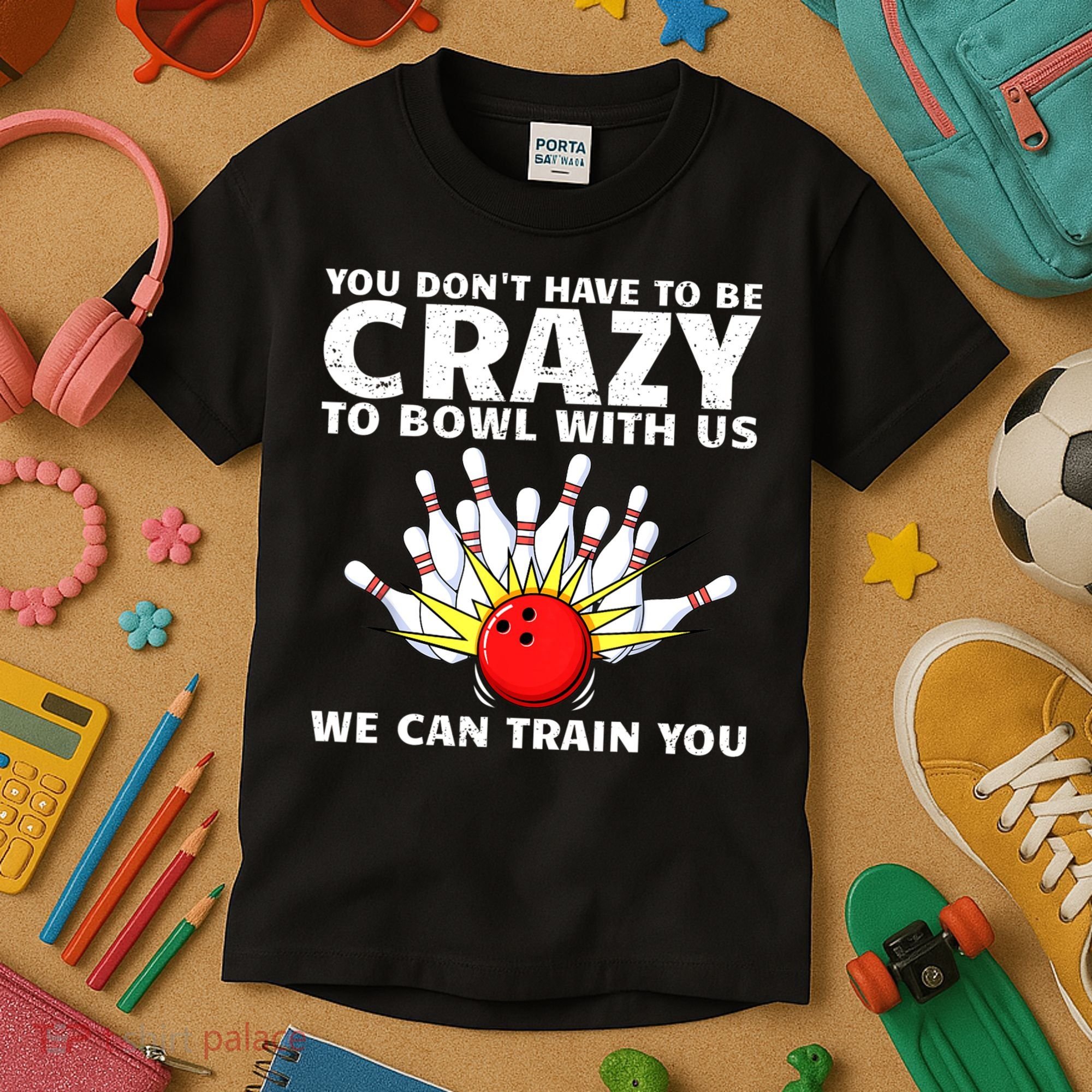 Funny Bowling For Women Bowler Team Bowling Target Spare Kids T-Shirt
