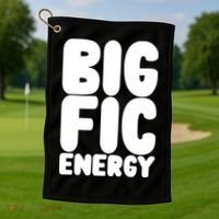 Funny Big Fic Energy Golf Towel thumb 1