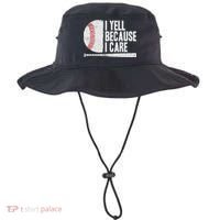 Funny Baseball Fan Humor I Yell Because I Care Baseball Dads Bucket Hat thumb 0