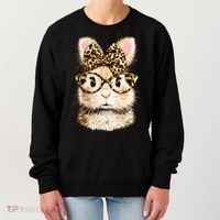 Funny Bunny Face Glasses Leopard Rabbit Easter Women's Sweatshirt thumb 0