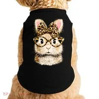 Funny Bunny Face Glasses Leopard Rabbit Easter Doggie Tank thumb 0