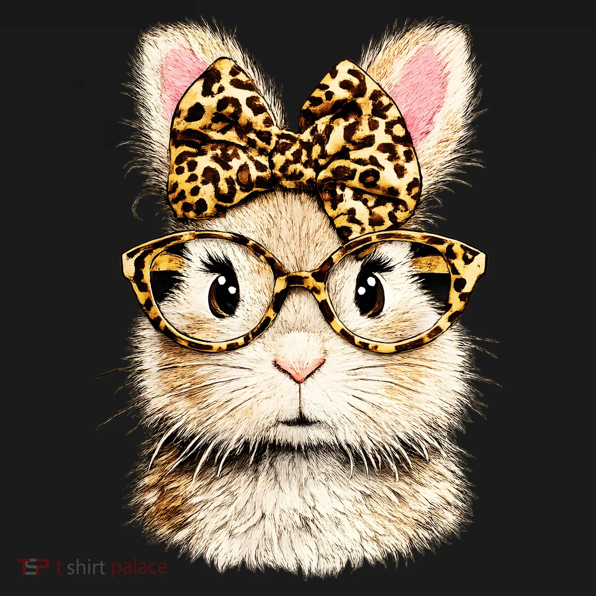 Funny Bunny Face Glasses Leopard Rabbit Easter Doggie Tank
