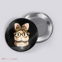 Funny Bunny Face Glasses Leopard Rabbit Easter Button thumb 0