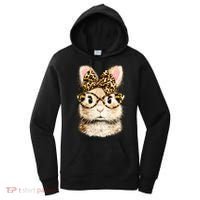 Funny Bunny Face Glasses Leopard Rabbit Easter Women's Hoodie thumb 0