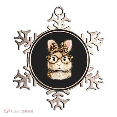 Funny Bunny Face Glasses Leopard Rabbit Easter Ornament