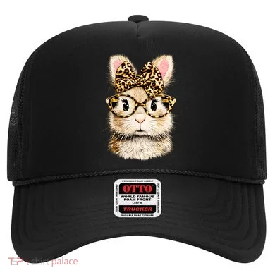 Funny Bunny Face Glasses Leopard Rabbit Easter Hat