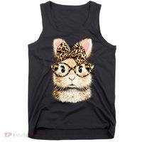 Funny Bunny Face Glasses Leopard Rabbit Easter Tank Top thumb 0