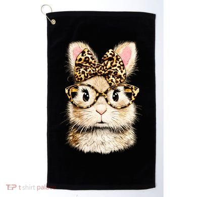 Funny Bunny Face Glasses Leopard Rabbit Easter Golf Towel