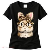 Funny Bunny Face Glasses Leopard Rabbit Easter Women's T-Shirt thumb 0