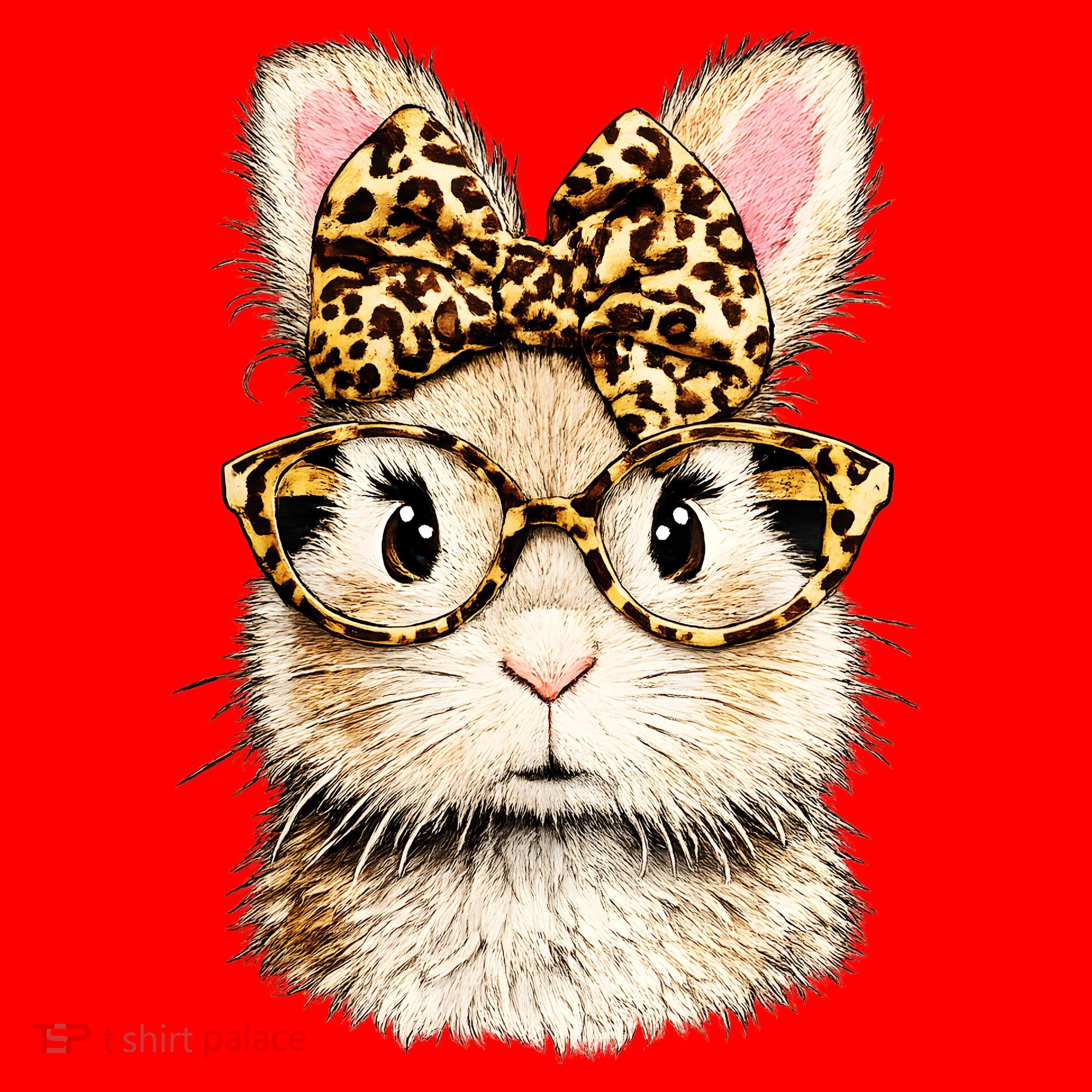 Funny Bunny Face Glasses Leopard Rabbit Easter Santa Hat