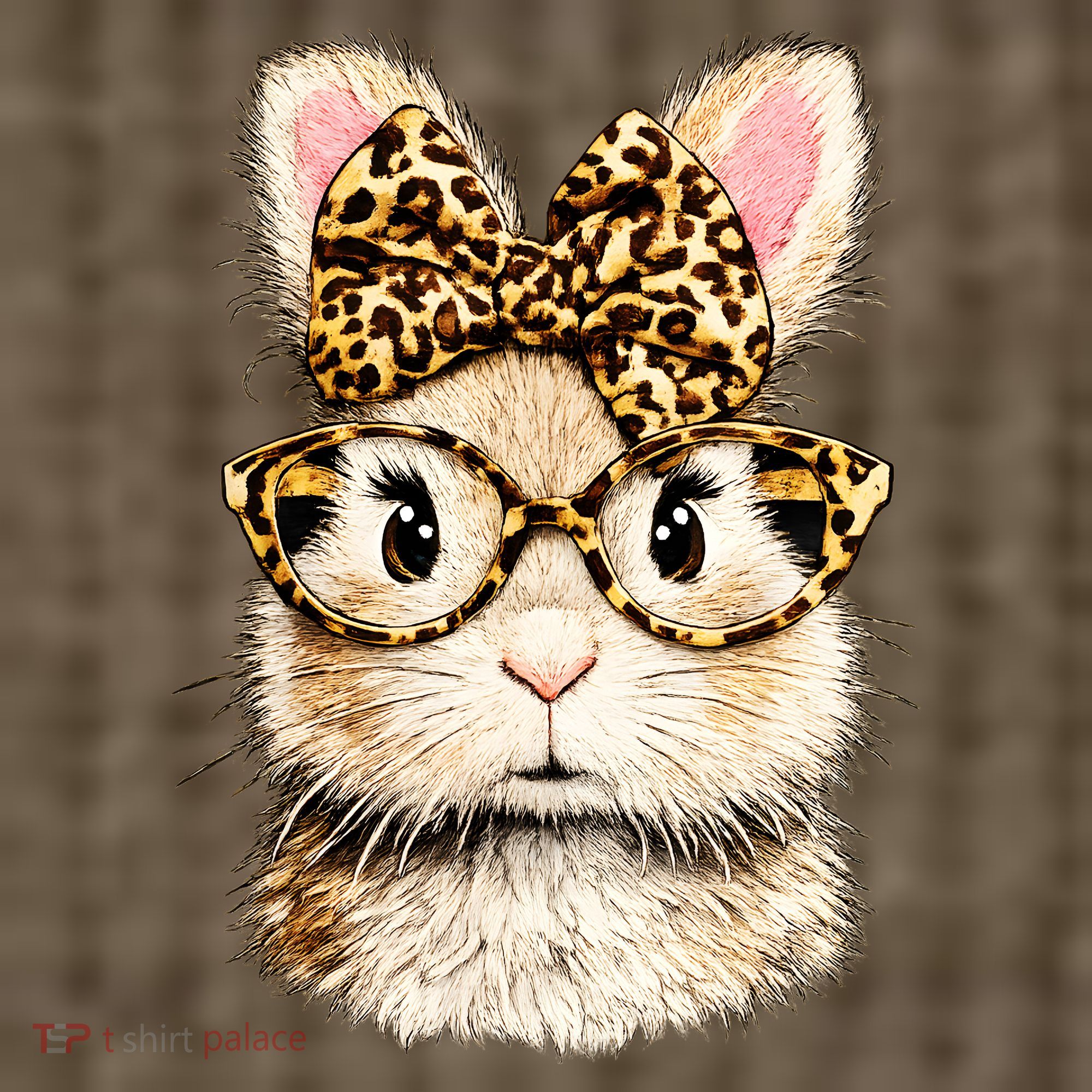 Funny Bunny Face Glasses Leopard Rabbit Easter Sweatshirt