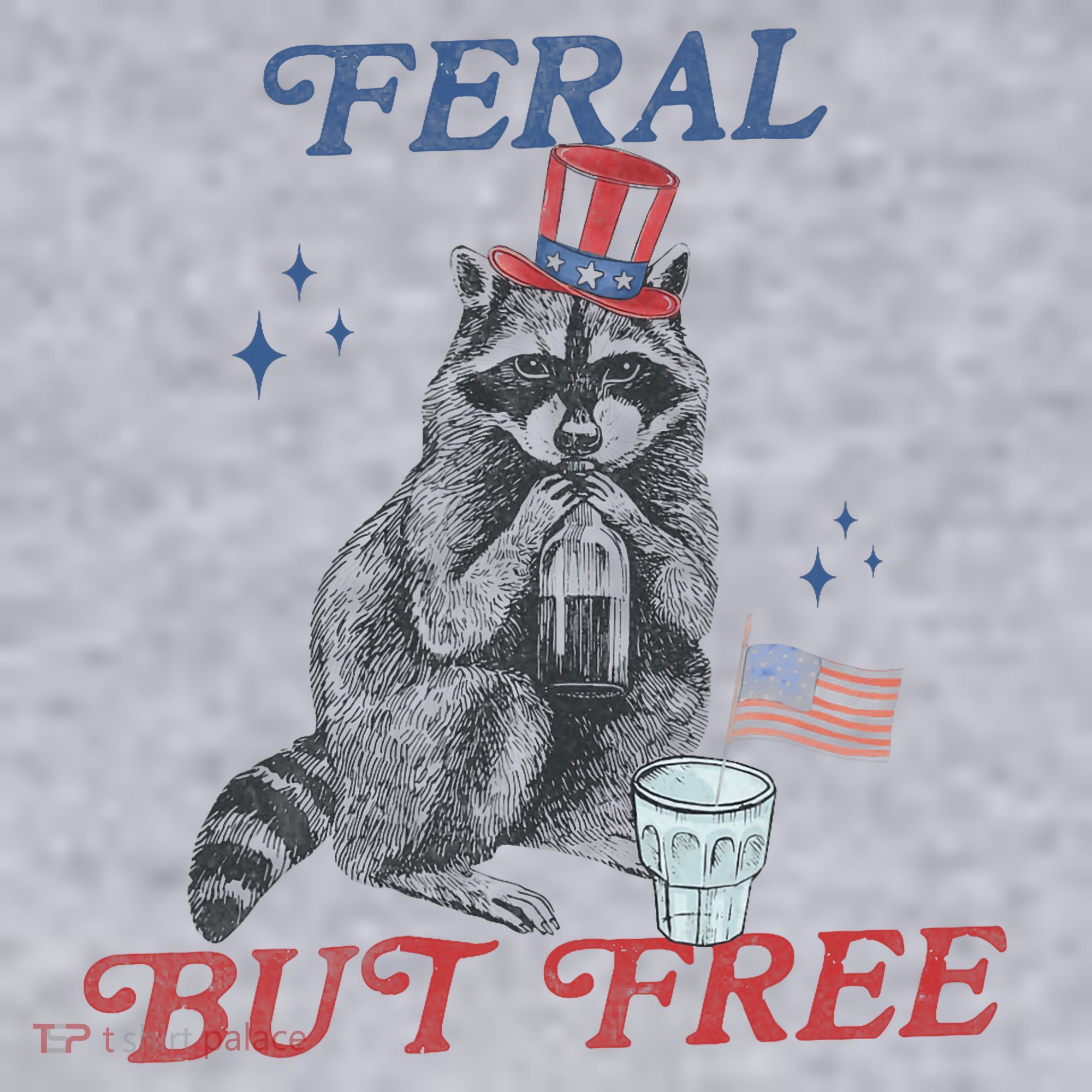 Feral But Free Funny Racoon 4th Of July Women's Sweatshirt