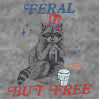 Feral But Free Funny Racoon 4th Of July Toddler Hoodie thumb 2