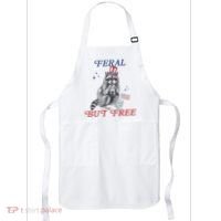 Feral But Free Funny Racoon 4th Of July Apron thumb 0