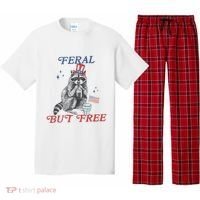 Feral But Free Funny Racoon 4th Of July Pajama Set thumb 0