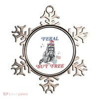 Feral But Free Funny Racoon 4th Of July Ornament thumb 0