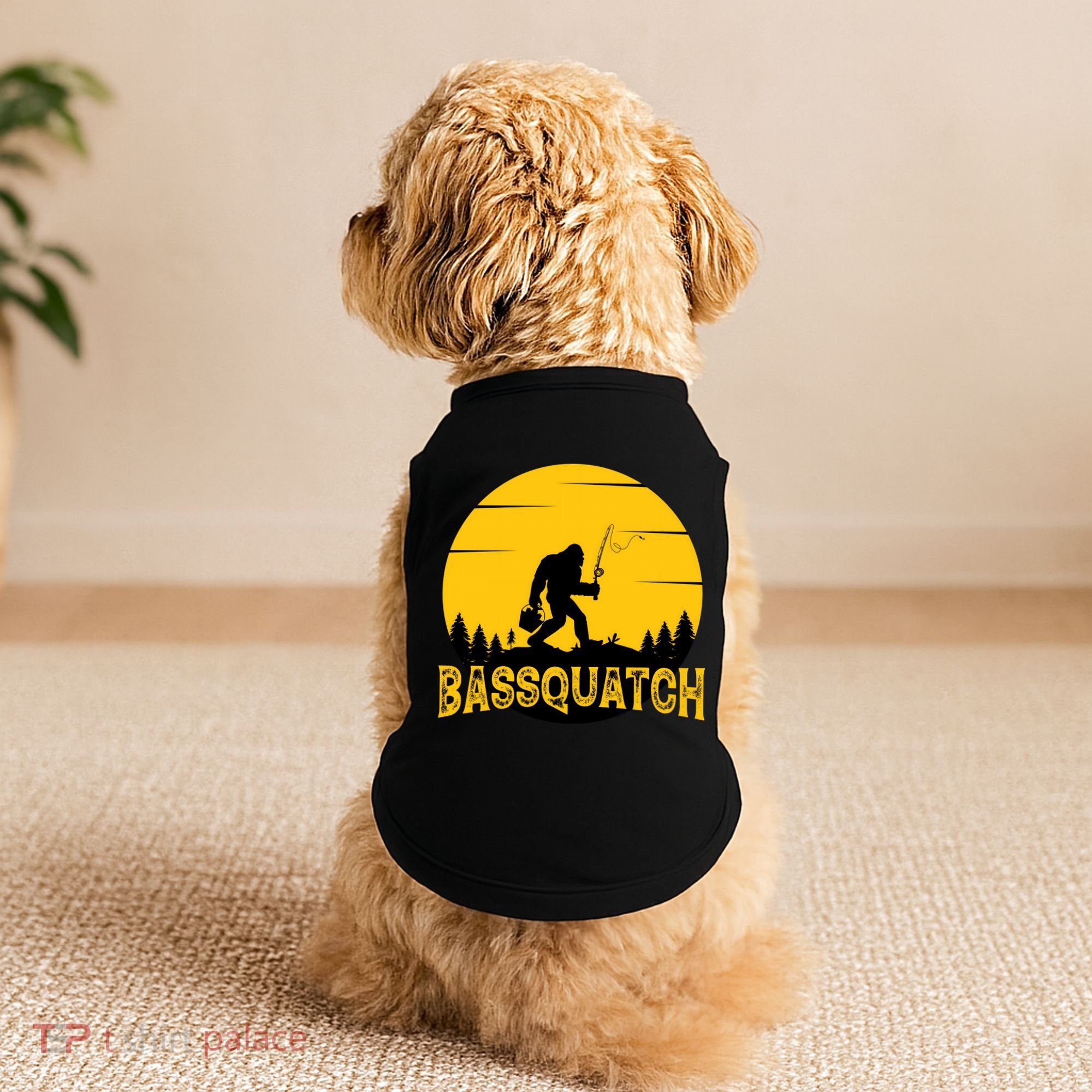 Funny Bassquatch Fishing Doggie Tank