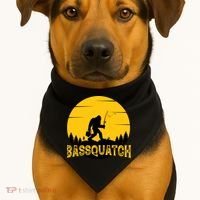 Funny Bassquatch Fishing USA-Made Doggie Bandana thumb 1
