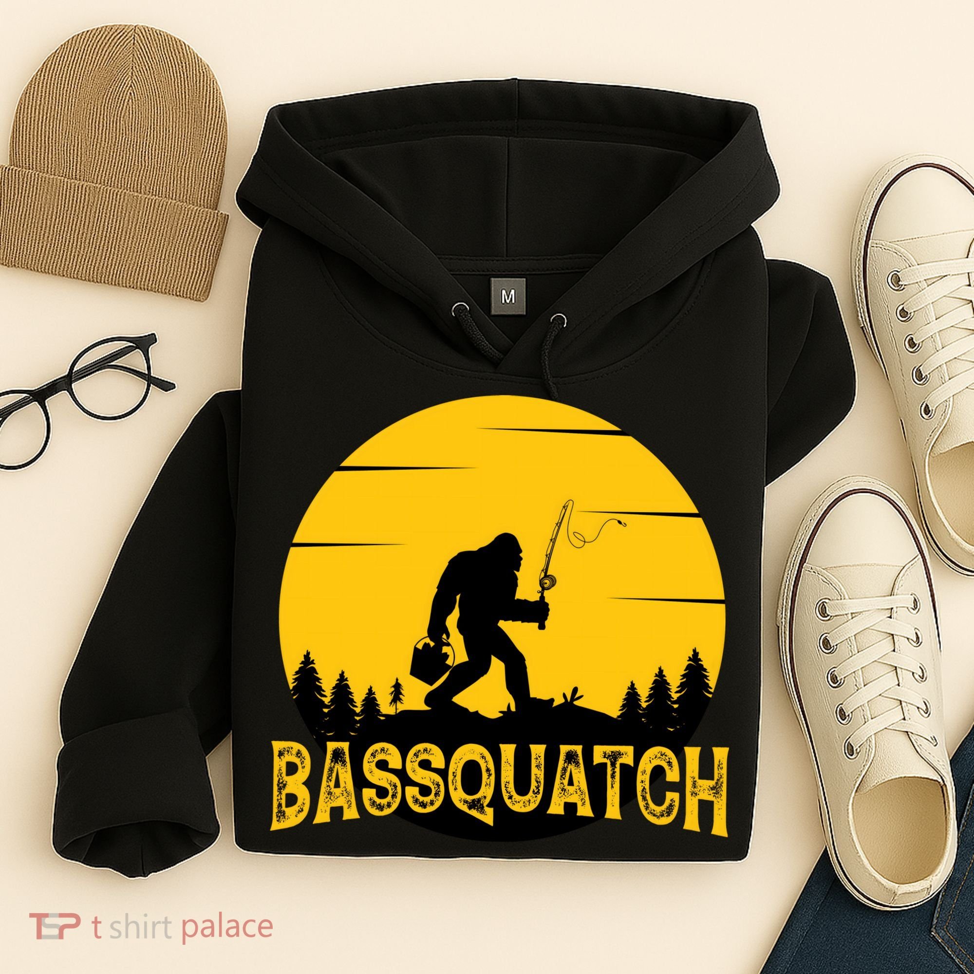 Funny Bassquatch Fishing Hoodie