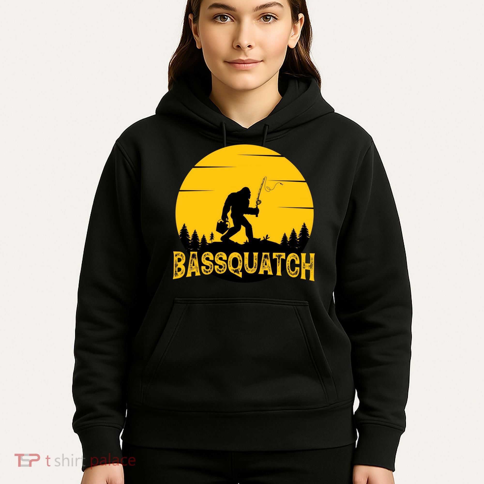 Funny Bassquatch Fishing Hoodie
