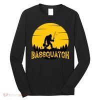 Funny Bassquatch Fishing Long Sleeve Shirt thumb 0