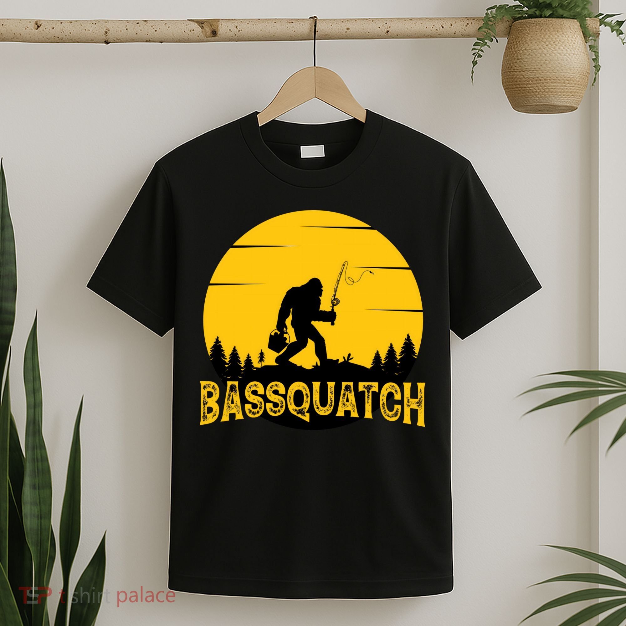 Funny Bassquatch Fishing T-Shirt