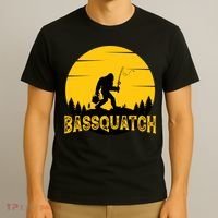 Funny Bassquatch Fishing T-Shirt thumb 3