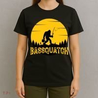 Funny Bassquatch Fishing T-Shirt thumb 4