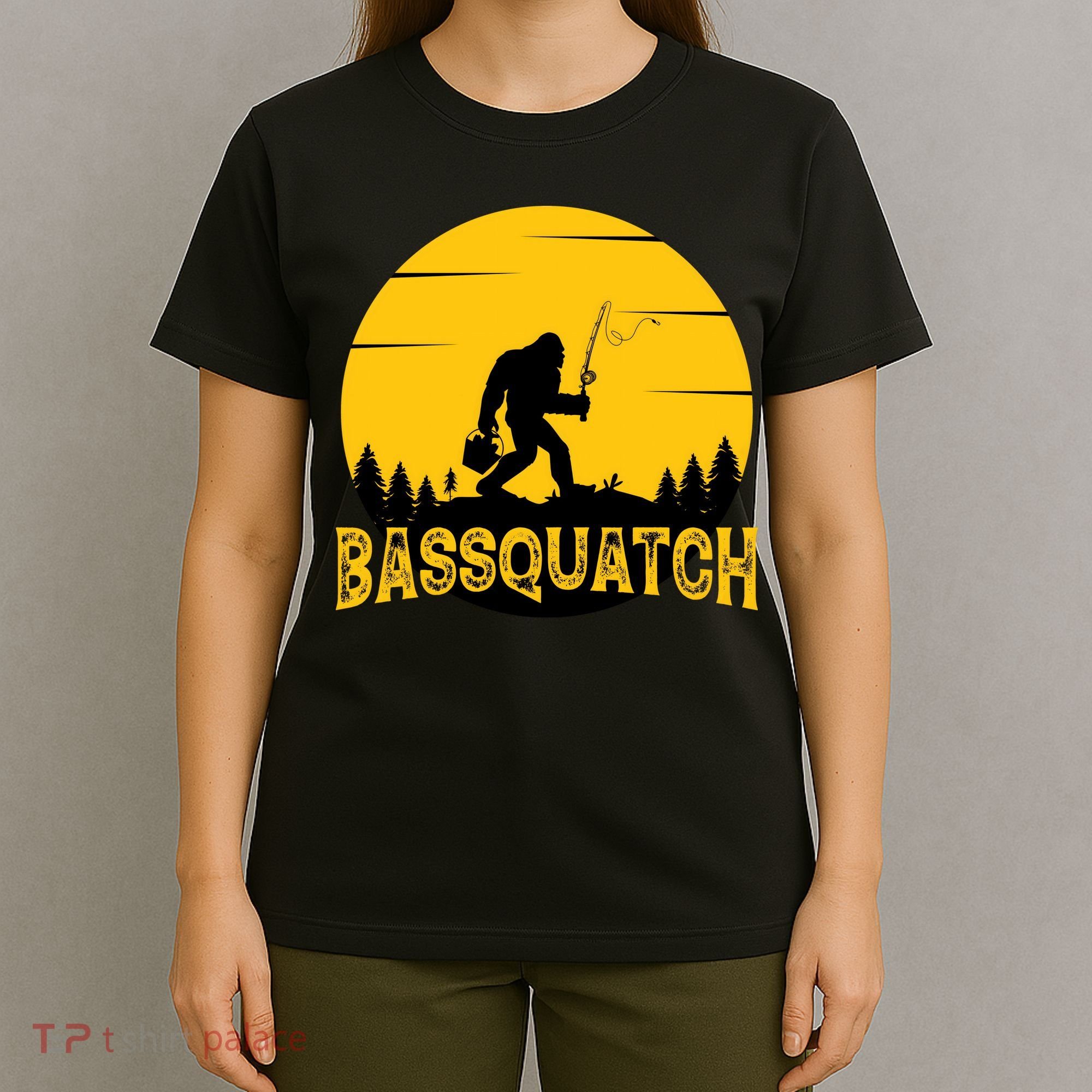 Funny Bassquatch Fishing T-Shirt