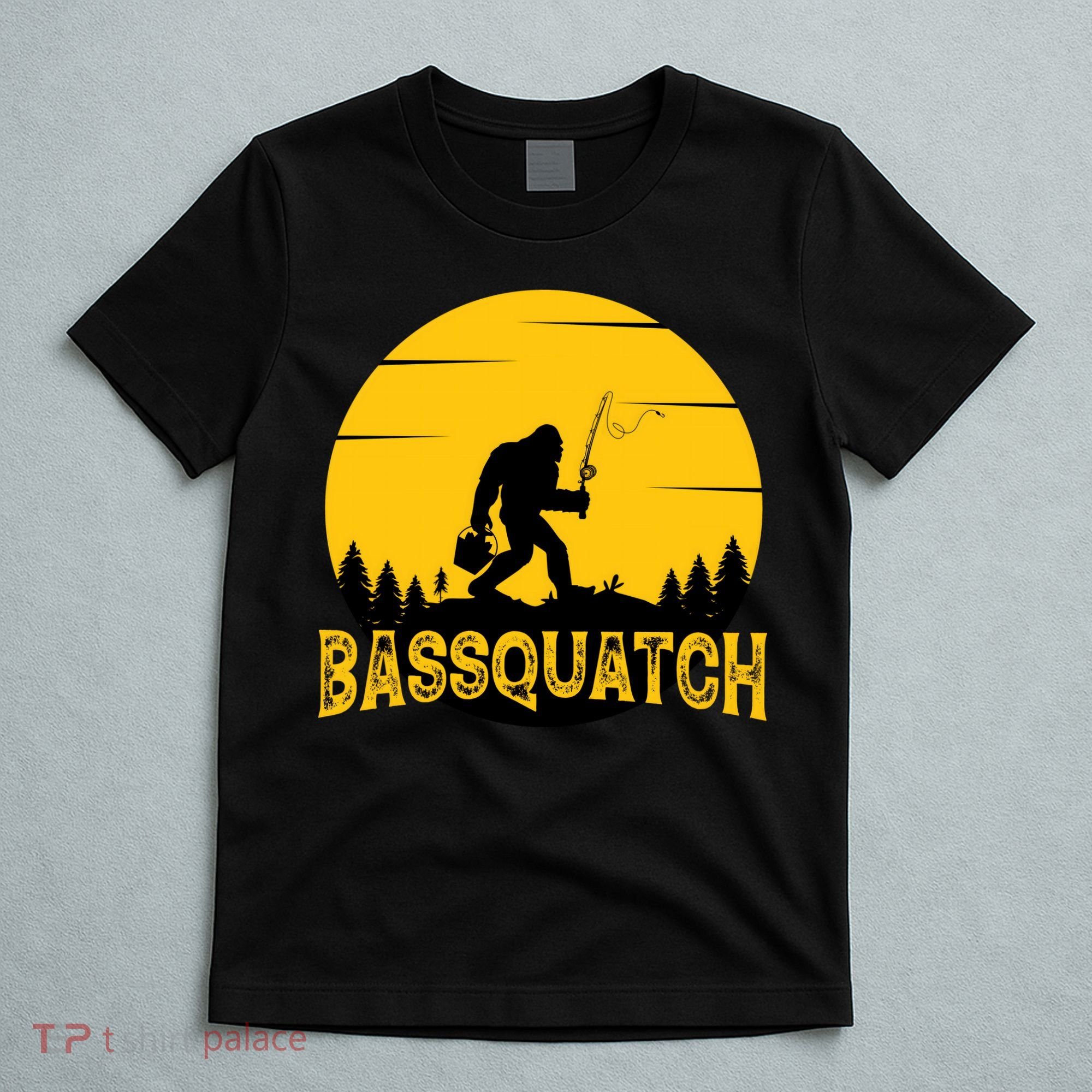 Funny Bassquatch Fishing T-Shirt