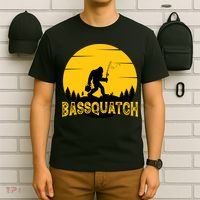 Funny Bassquatch Fishing T-Shirt thumb 6
