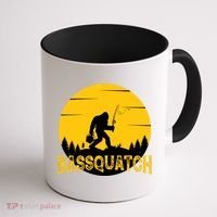 Funny Bassquatch Fishing Coffee Mug thumb 1