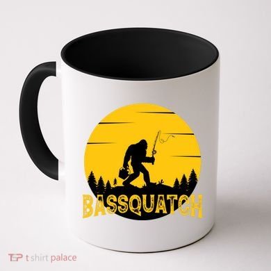 Funny Bassquatch Fishing Coffee Mug