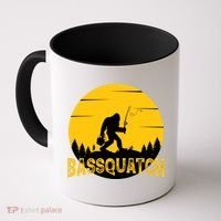 Funny Bassquatch Fishing Coffee Mug thumb 0